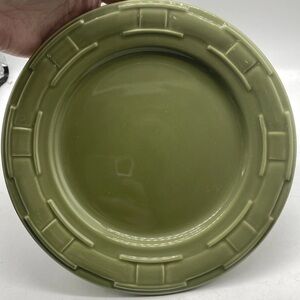Longaberger WOVEN TRADITIONS SAGE GREEN Luncheon Plates Set of 4 Apx. 9"
